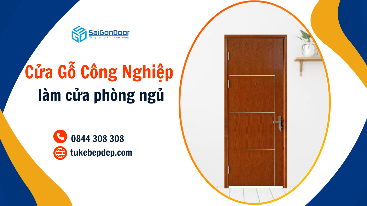 Cửa gỗ công nghiệp làm cửa phòng ngủ – Lựa chọn hiện đại và tiện ích