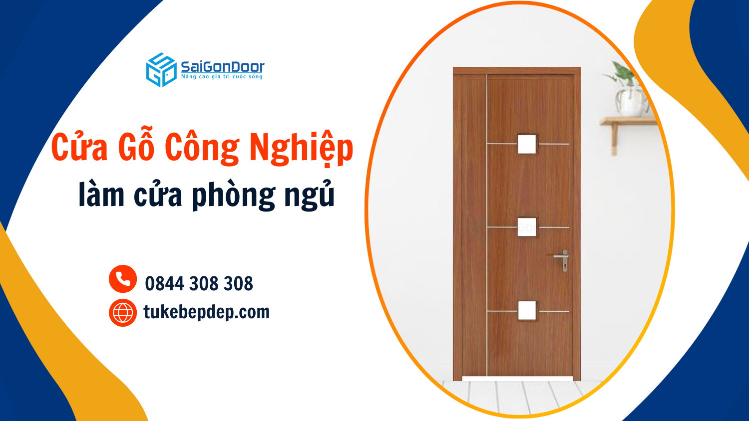 Cửa gỗ công nghiệp làm cửa phòng ngủ – Lựa chọn hiện đại và tiện ích