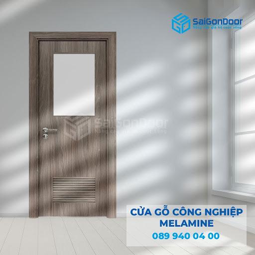 Mẫu cửa văn phòng 1 cánh gỗ công nghiệp fix kính kết hợp ô chớp Mẫu cửa văn phòng 1 cánh gỗ công nghiệp fix kính kết hợp ô chớp