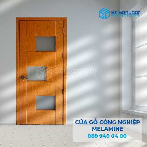 Mẫu cửa văn phòng fix 3 ô kính mờ gỗ công nghiệp Melamine Mẫu cửa văn phòng fix 3 ô kính mờ gỗ công nghiệp Melamine