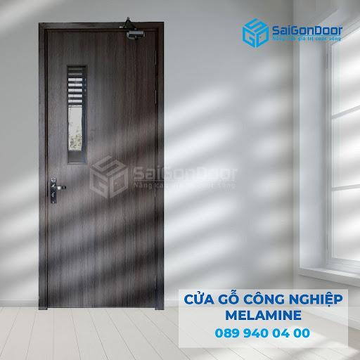 Mẫu cửa văn phòng gỗ công nghiệp Melamine 1 cánh fix kính hoa văn Mẫu cửa văn phòng gỗ công nghiệp Melamine 1 cánh fix kính hoa văn