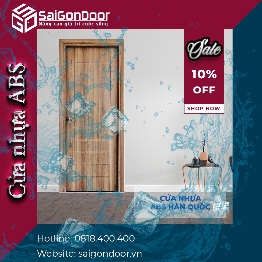 Mẫu cửa nhựa giả gỗ đã thi công của SaiGonDoor