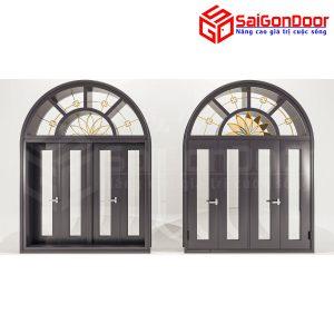 Cửa Nhôm Vân Gỗ SGD-CNVG-17