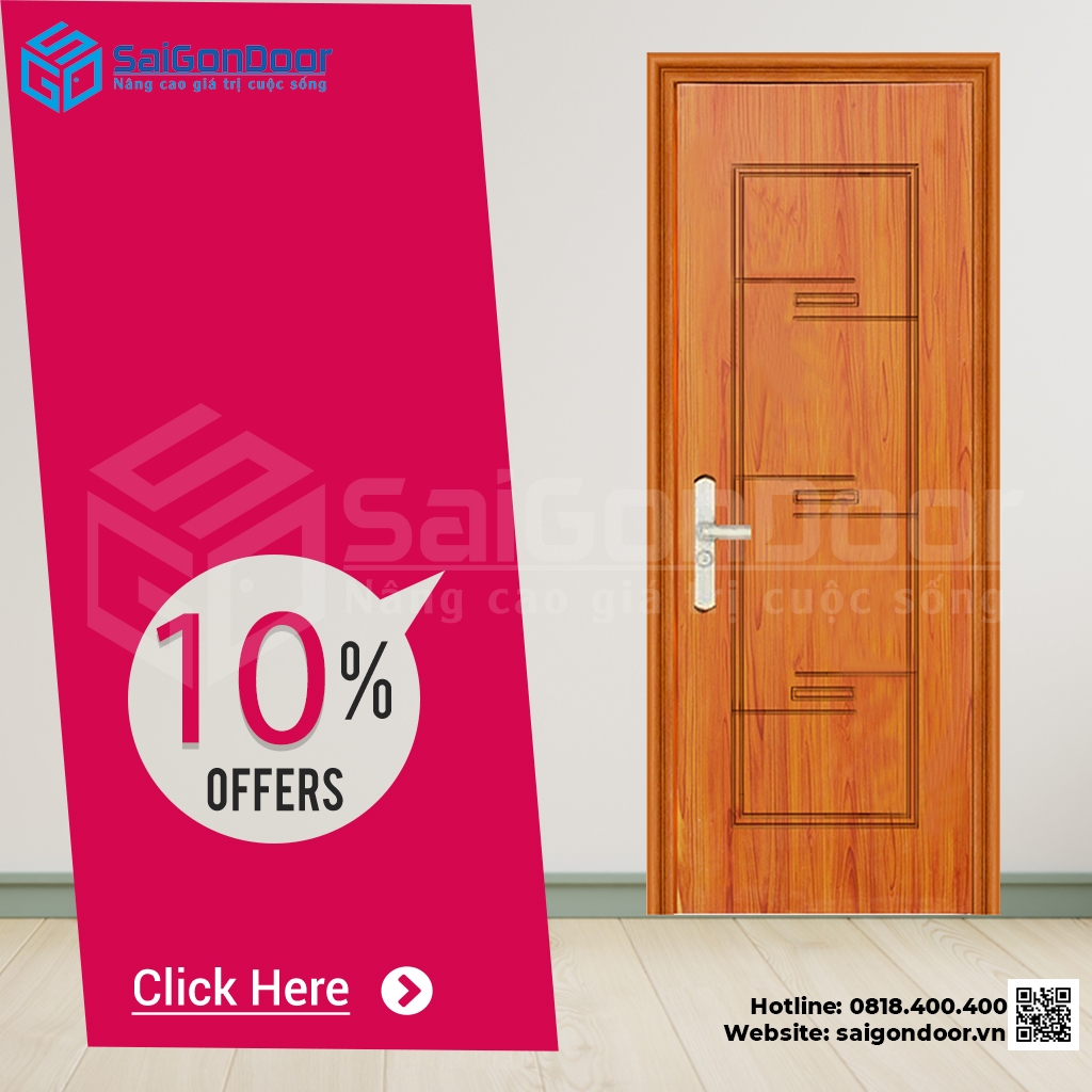 SaiGonDoor báo giá cửa thép vân gỗ 1 mét