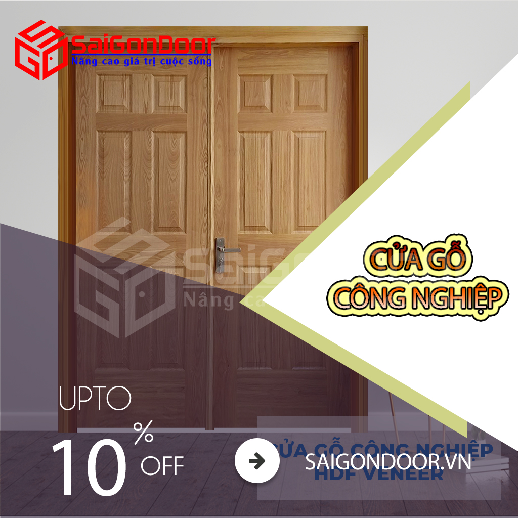 Một số mẫu thiết kế cửa gỗ công nghiệp hiện nay tại SaiGonDoor