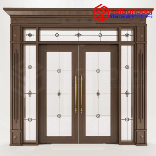 Cửa Nhôm Vân Gỗ 74