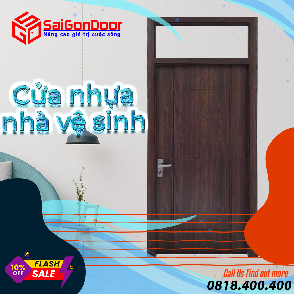 Dạng cửa nhựa Composite có ô kính phía trên