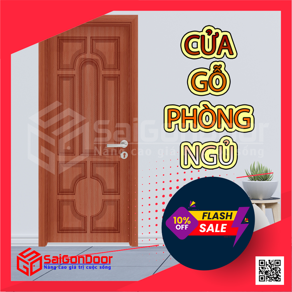 Cửa gỗ công nghiệp phòng ngủ SaiGonDoor