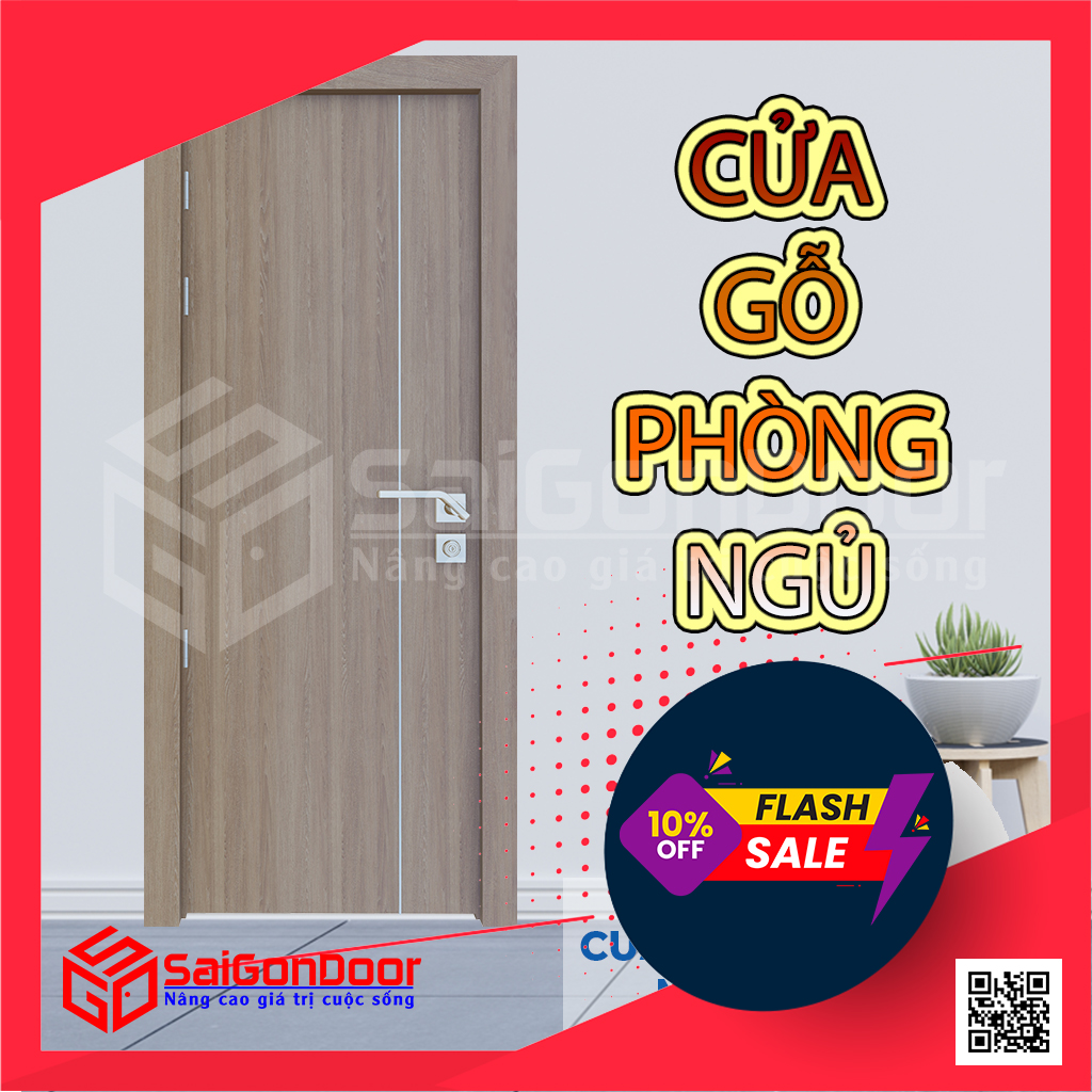 Cửa gỗ công nghiệp phòng ngủ SaiGonDoor
