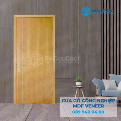 Cửa Gỗ MDF Veneer P1R2 ash 2