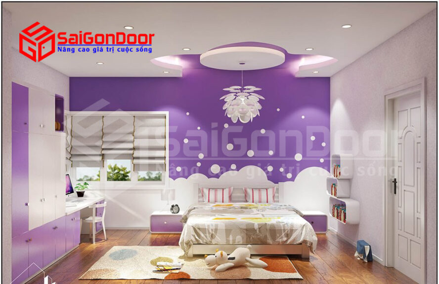 Bố trí màu sắc cửa phòng ngủ và không gian căn phòng cho trẻ em