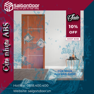 Cửa nhựa ABS được phủ lên bề mặt một lớp vân gỗ giúp chống trầy xước và mang tính thẩm mỹ