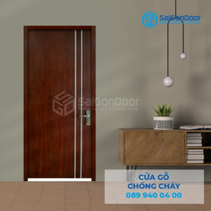 Cửa Gỗ Chống Cháy MDF Veneer P1R2 Căm Xe-SGD