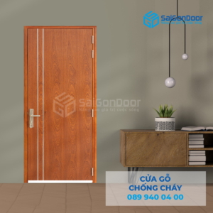 Cửa Gỗ Chống Cháy MDF Veneer P1R2 Xoan Đào-SGD