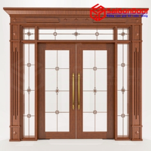 Cửa Nhôm Vân Gỗ 68