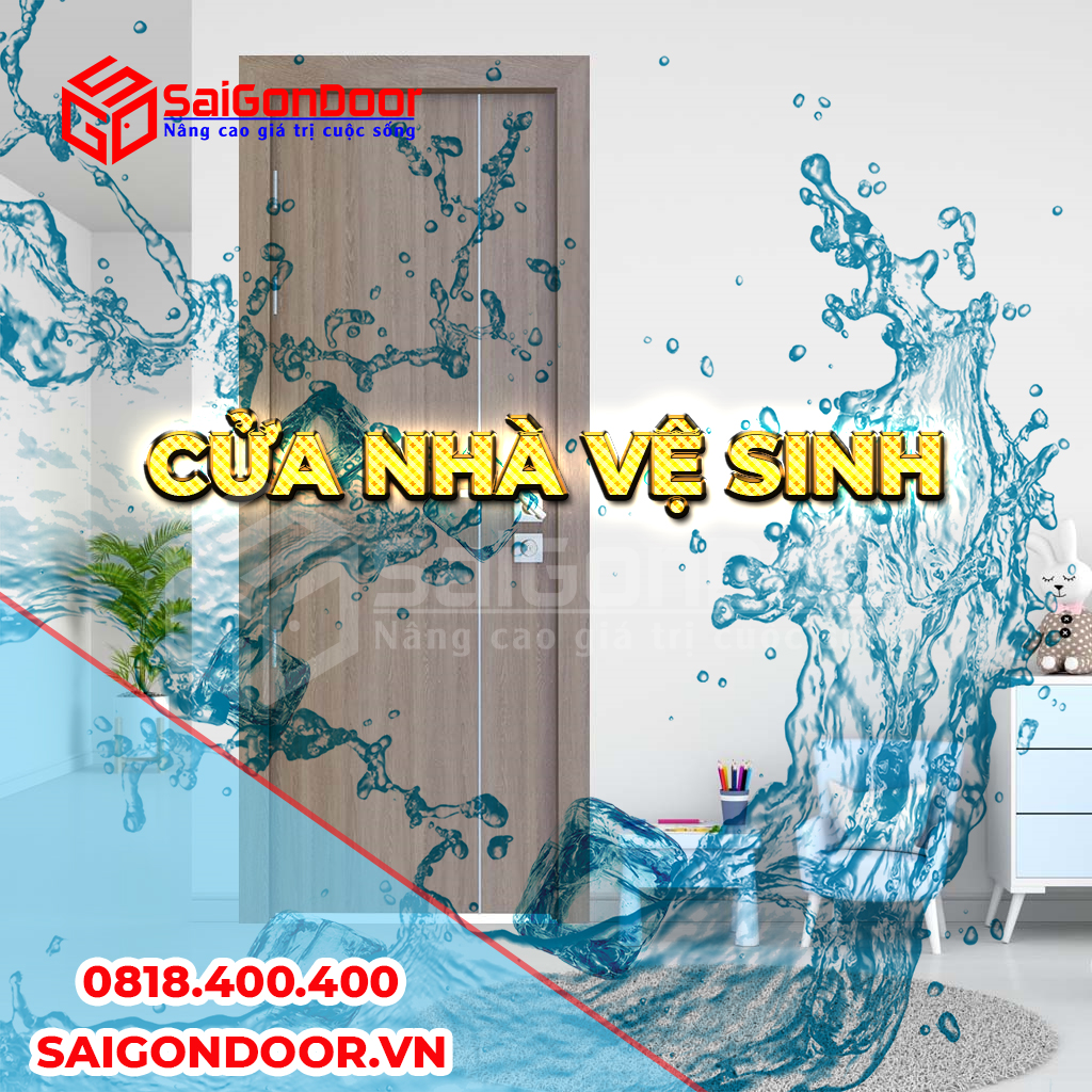 Cửa nhà vệ sinh có thể sử dụng các mẫu cửa nhựa ABS hoặc gỗ nhựa Composite vừa hiện đại mà vẫn mang tính thẩm mỹ của vân gỗ