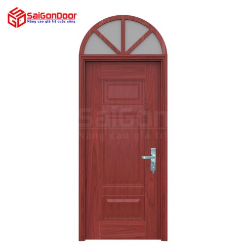Cửa thép vân gỗ dạng vòm TVGVom-SGD-11