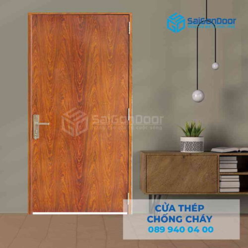 Cửa Thép Chống Cháy P1 van Gỗ 4
