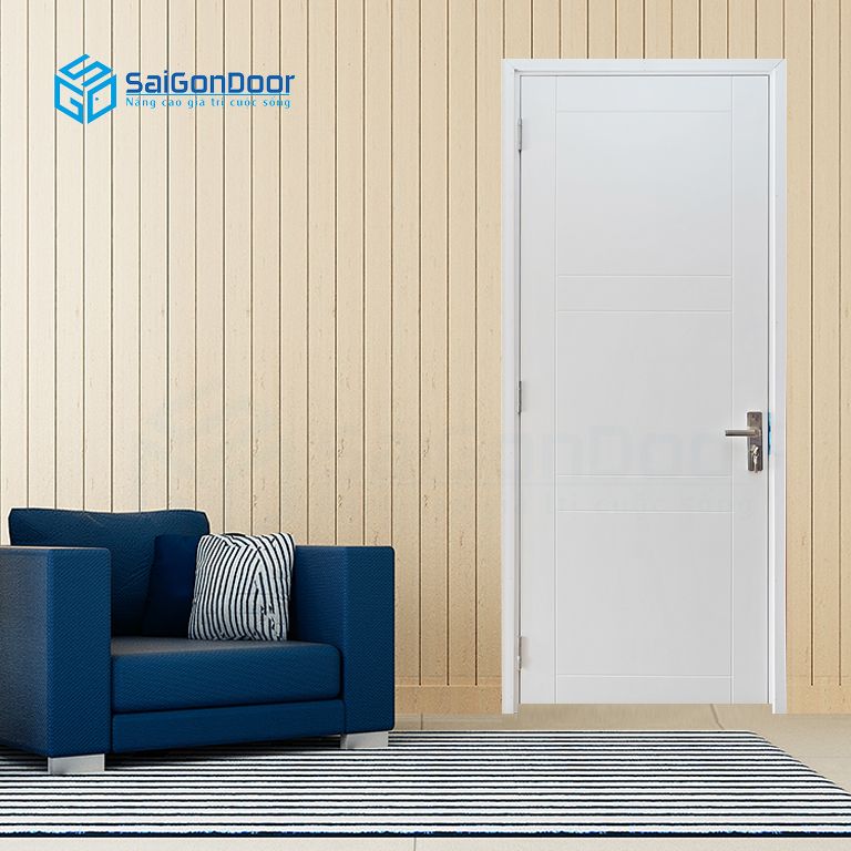 Cửa gỗ công nghiệp MDF Veneer màu trắng đẹp nhất năm 2022
