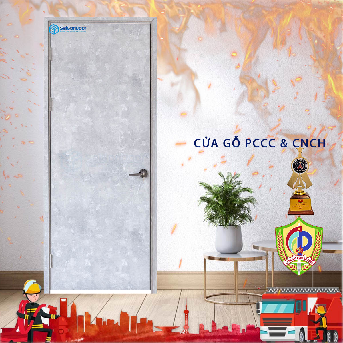 Cửa gỗ chống cháy - SaiGonDoor