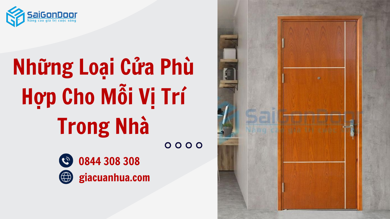 Những Loại Cửa Phù Hợp Cho Mỗi Vị Trí Trong Nhà
