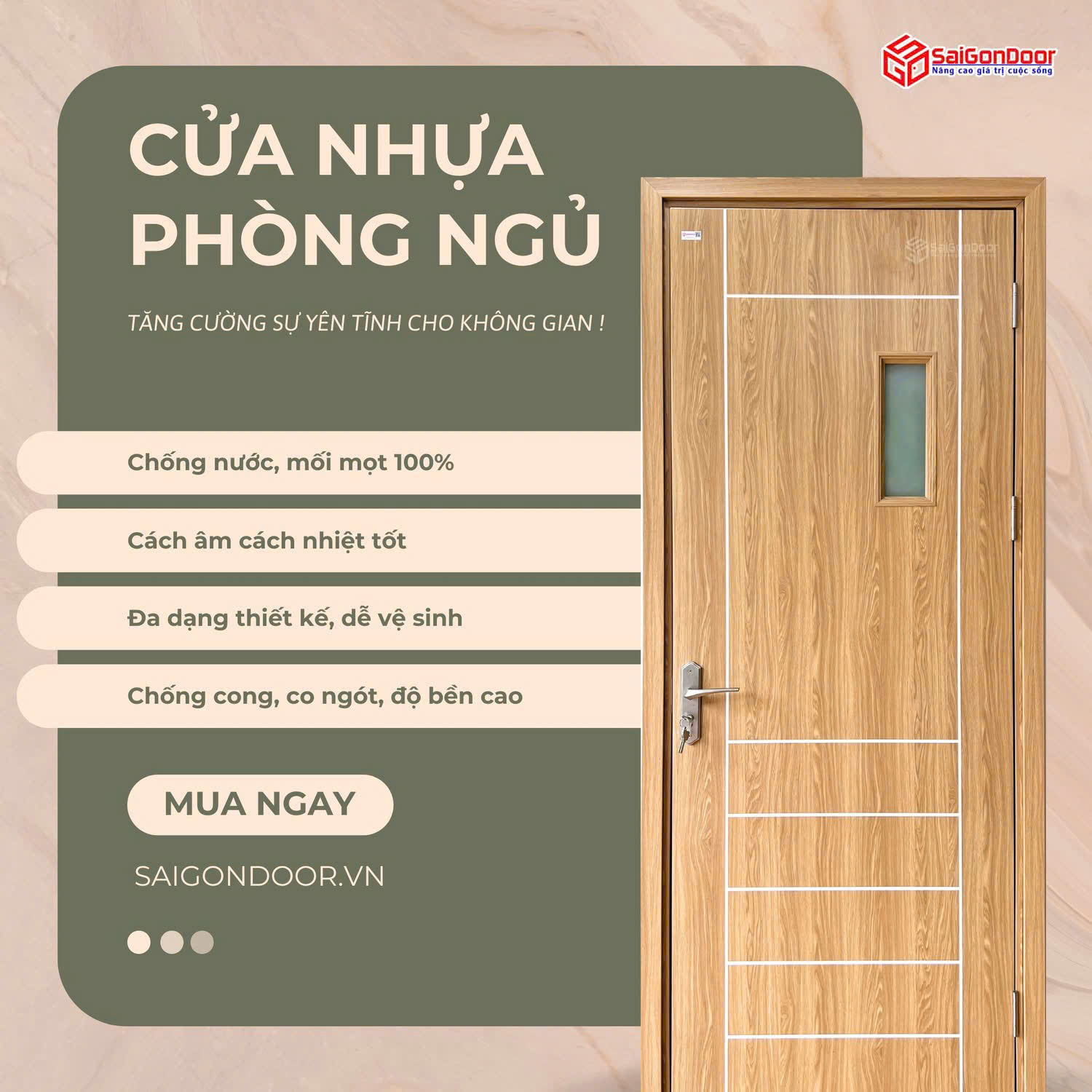 Cửa nhựa phòng ngủ: Bí quyết "thắp lửa" không gian riêng tư và những lựa chọn êm ái nhất