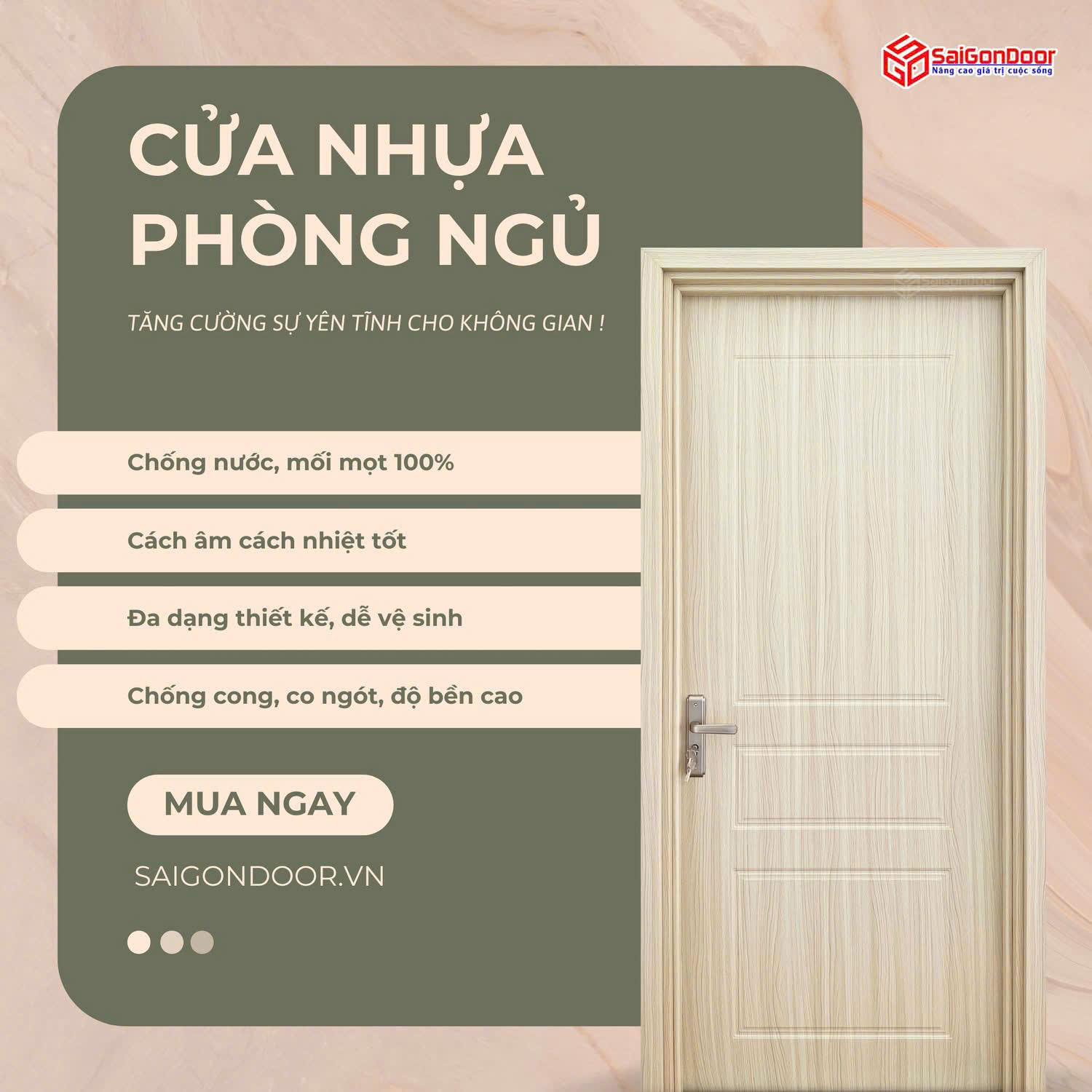 Cửa nhựa phòng ngủ: Bí quyết "thắp lửa" không gian riêng tư và những lựa chọn êm ái nhất