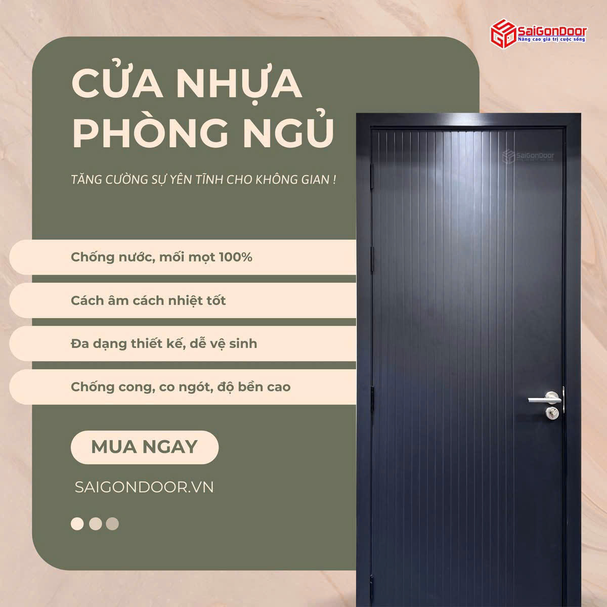 Cửa nhựa phòng ngủ: Bí quyết "thắp lửa" không gian riêng tư và những lựa chọn êm ái nhất