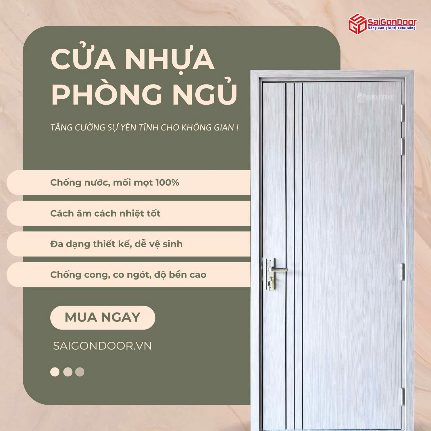 Cửa nhựa phòng ngủ: Bí quyết "thắp lửa" không gian riêng tư và những lựa chọn êm ái nhất