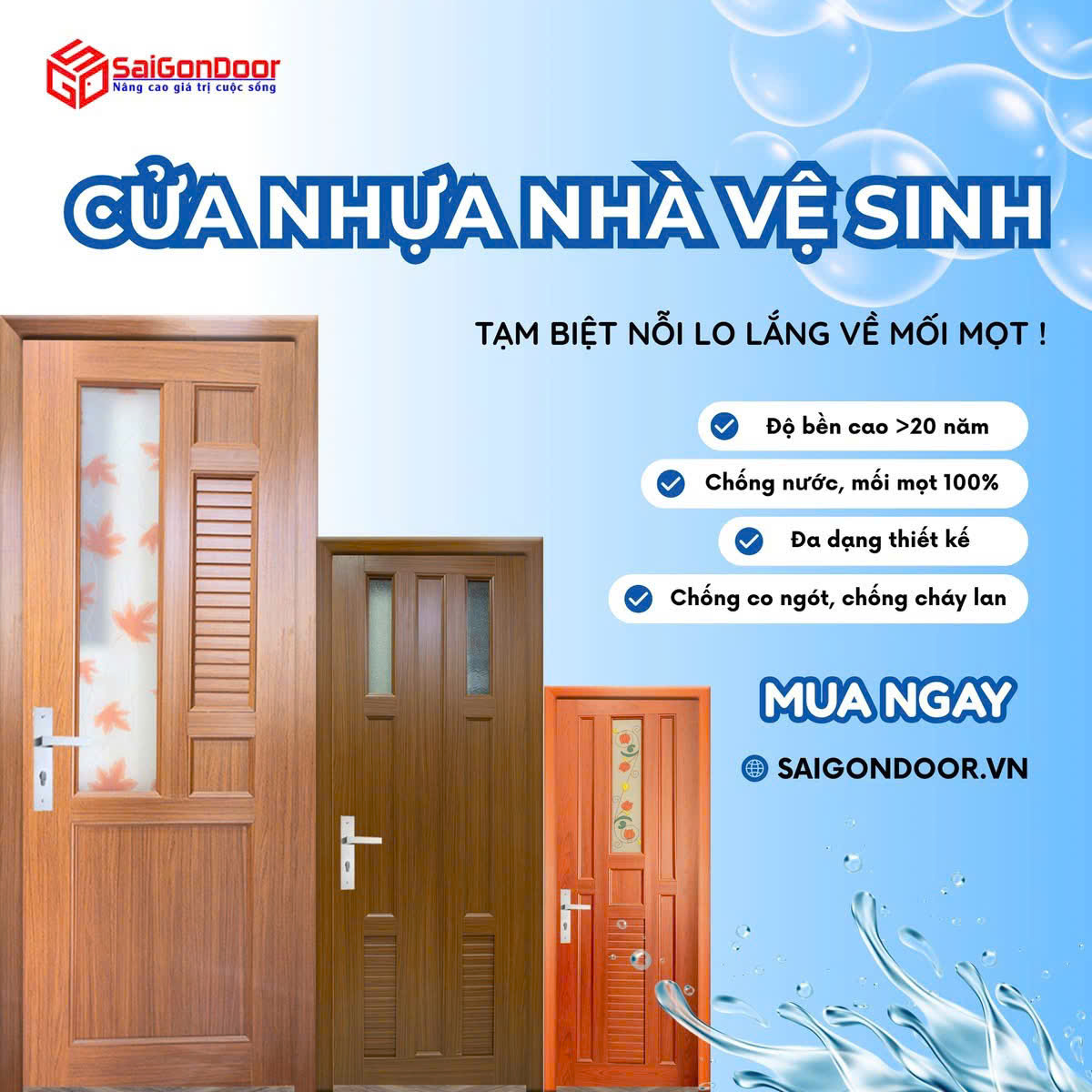 Cửa nhựa Đài Loan cho nhà vệ sinh: Giải pháp bền bỉ, tiết kiệm và thẩm mỹ