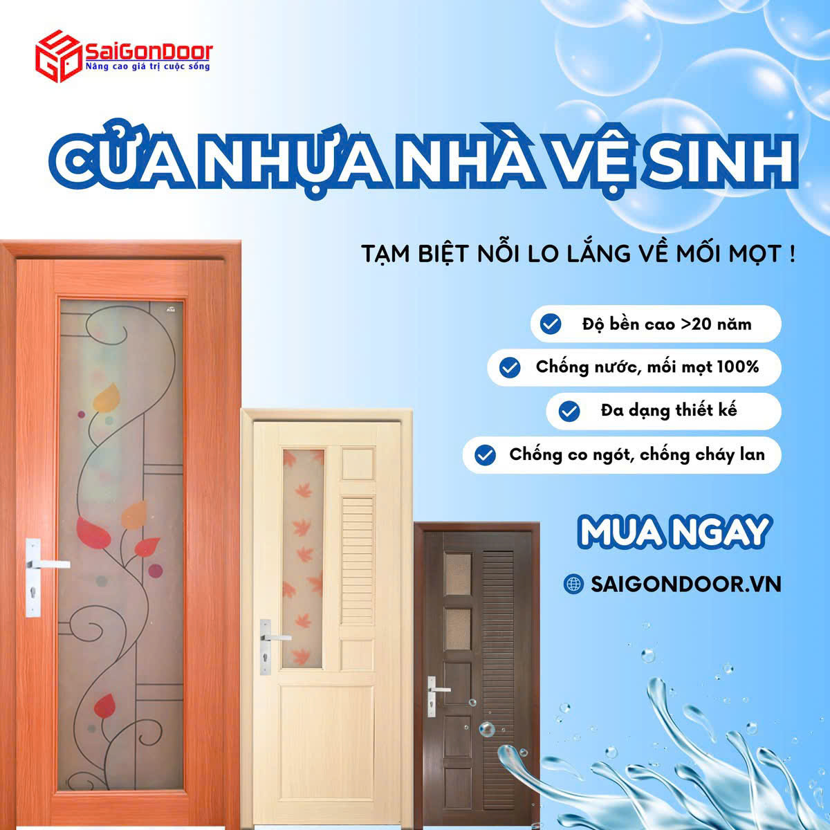 Cửa nhựa Đài Loan cho nhà vệ sinh: Giải pháp bền bỉ, tiết kiệm và thẩm mỹ