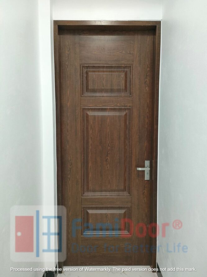 Mẫu cửa thép vân gỗ 1 cánh