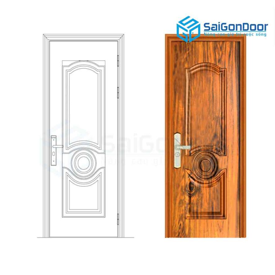 Cửa thép vân gỗ 1 cánh