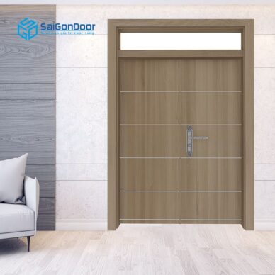 Cửa gỗ công nghiệp MDF Veneer 2 cánh