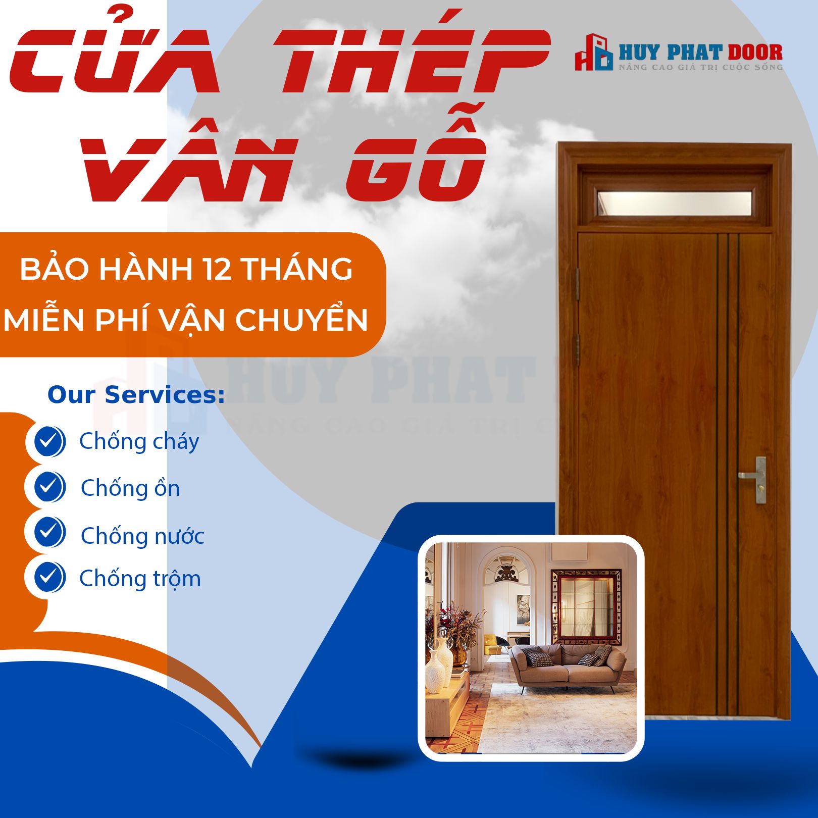 CẬP NHẬT BÁO GIÁ CỬA CHỐNG ỒN PHÒNG NGỦ HUYPHATDOOR ƯU ĐÃI LỚN