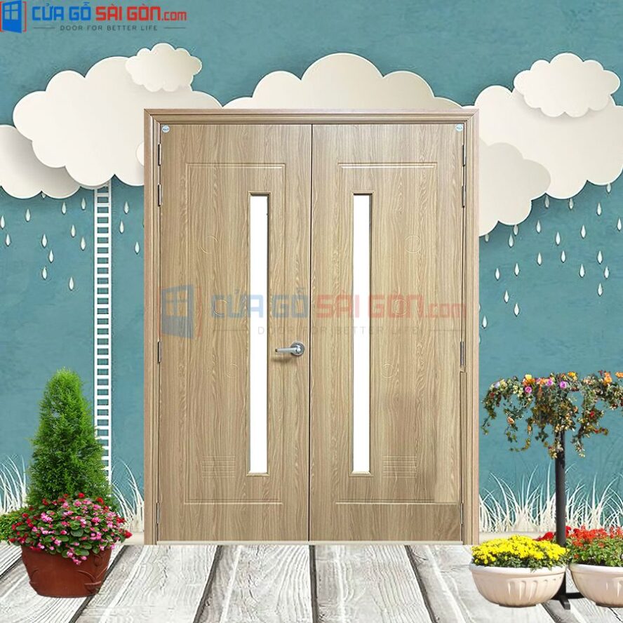 Cửa Nhựa Giả Gỗ Composite 2 cánh tại Cửa Gỗ Sài Gòn