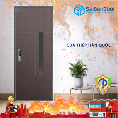 cửa thép Hàn Quốc mẫu mã đẹp, chống cháy tốt tại SaiGonDoor