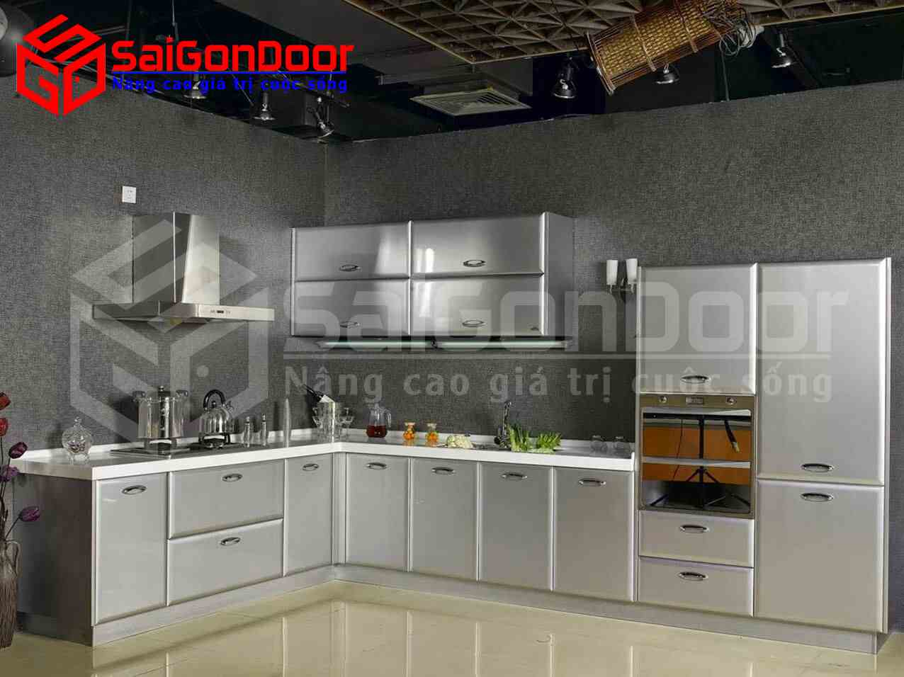 Tủ bếp làm từ Inox