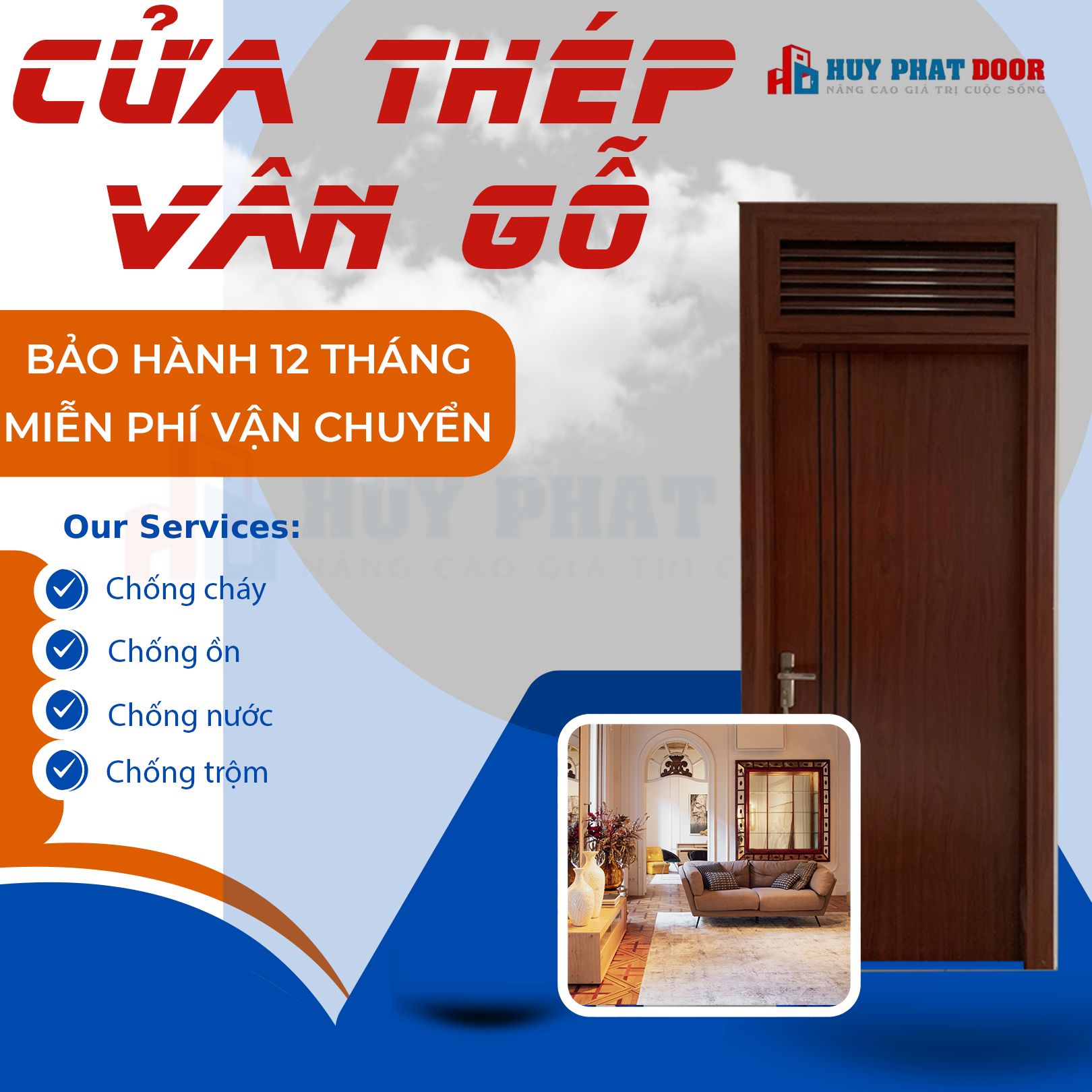 CẬP NHẬT BÁO GIÁ CỬA CHỐNG ỒN PHÒNG NGỦ HUYPHATDOOR ƯU ĐÃI LỚN