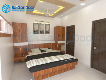Cửa nhựa gỗ Composite mang phong cách hiện đại thoải mái cho căn phòng ngủ