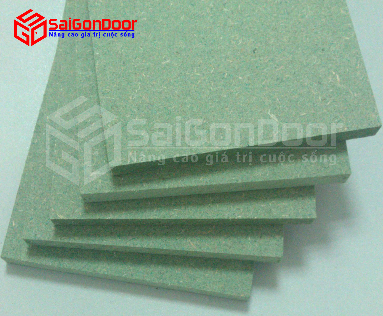 Lớp lõi xanh chống ẩm bên trong gỗ MDF, HDF và MFC