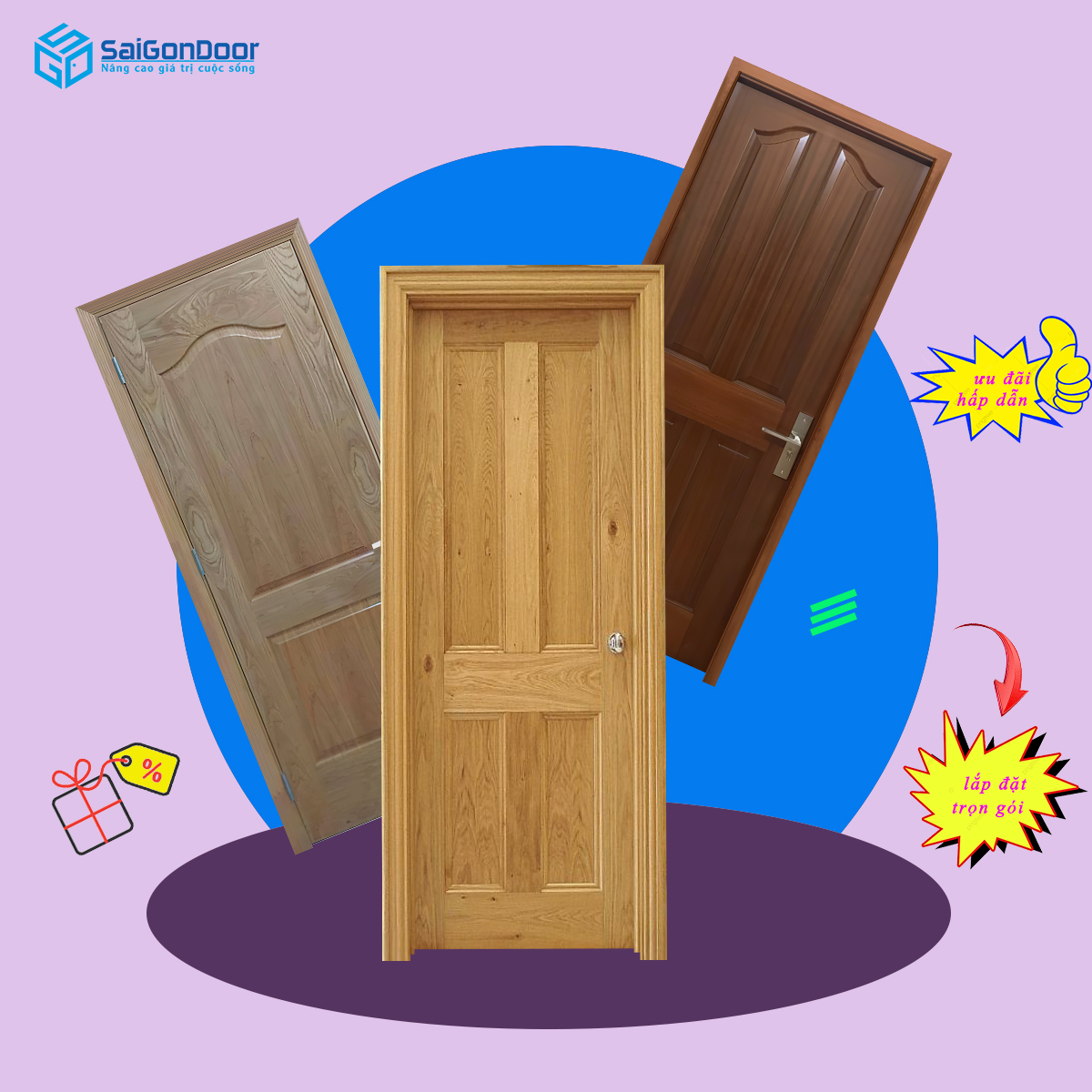 Cửa gỗ tự nhiên SaiGonDoor