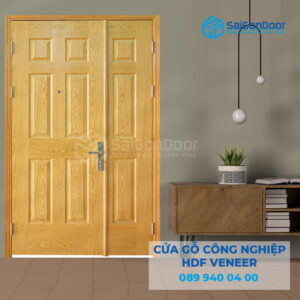 Cửa Gỗ HDF Veneer 9A ASH 2 canh nho lon-SGD