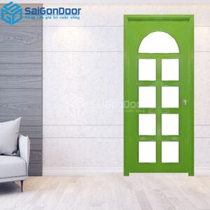 Cửa Gỗ MDF Veneer P1G9 xanh la-MDFV-SGD