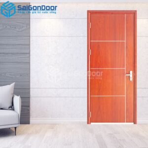 Cửa Gỗ MDF Veneer P1R4b Xoan Đào 2-MDFV-SGD