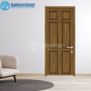 Cửa Gỗ Công Nghiệp SGD 6A Óc Chó 2-HDFV-SGD
