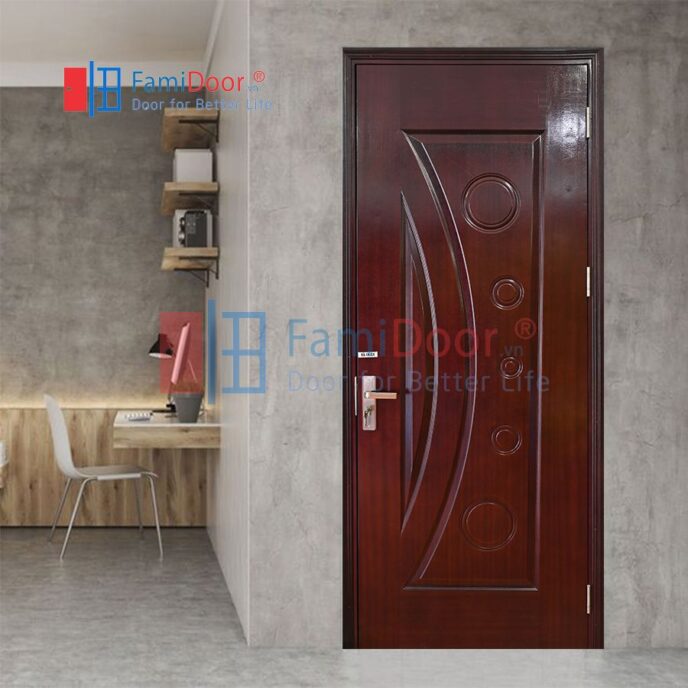 Cửa gỗ HDF veneer 1K-sapele