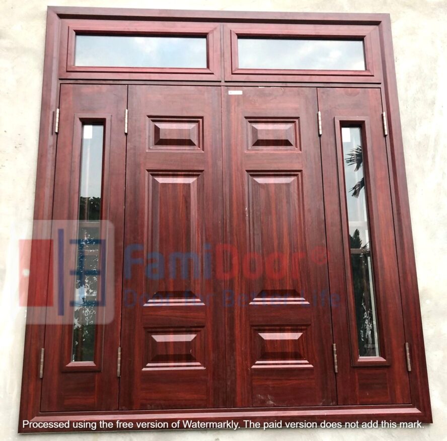 Cửa sổ 4 cánh lệch có kính và ô fix