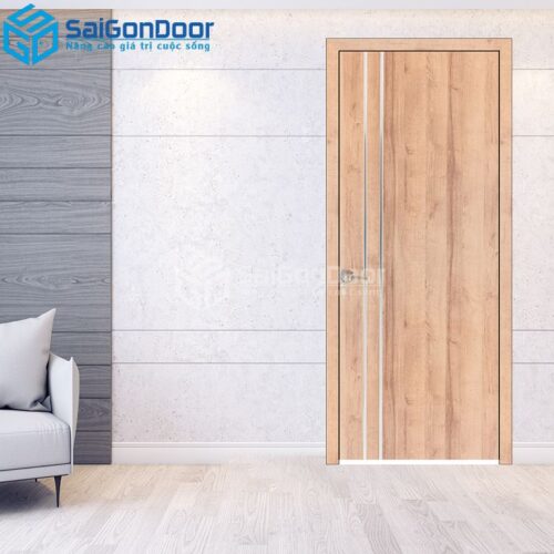 Cửa Gỗ MDF Melamine P1R2 inox-MDFM-SGD