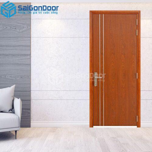 Cửa Gỗ MDF Veneer P1R2 Xoan Đào 3-MDFV-SGD